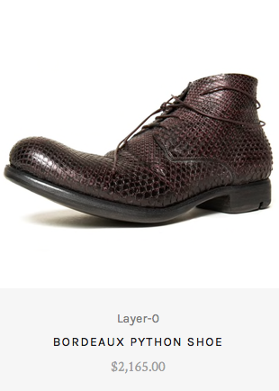 Layer-0 Bordeaux Python Shoe